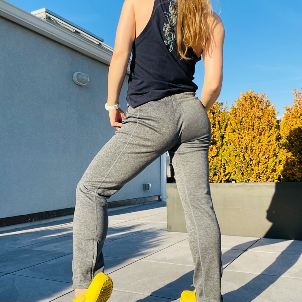 Nike Fleece Gray Zip Ankle Straight Leg Low Ride Streetwear Sport Sweatpants